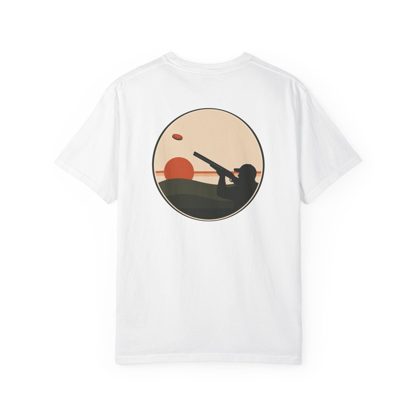 Shotgun Silhouette Sunset T‑Shirt — Clay Target & Hunting Graphic Tee