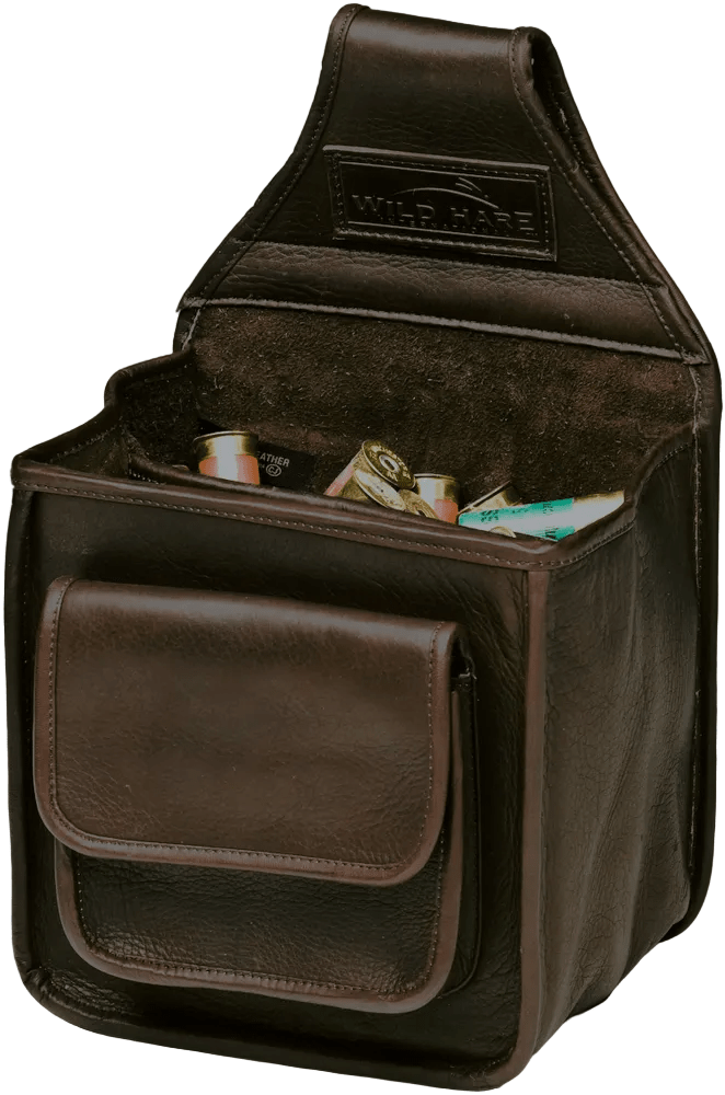 Leather Divided Shell Pouch – Shotgun Shooting Pouch for Sporting Clays - Top Shot Supplies