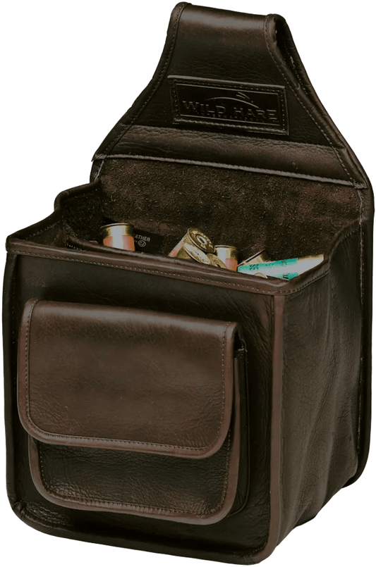 Leather Divided Shell Pouch – Shotgun Shooting Pouch for Sporting Clays - Top Shot Supplies