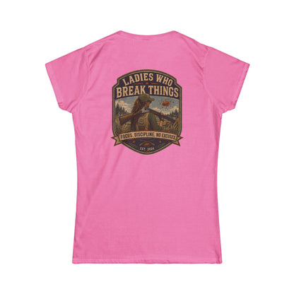 Ladies Who Break Things Tee — Vintage Hunting Bear Women’s T‑Shirt - Top Shot Supplies