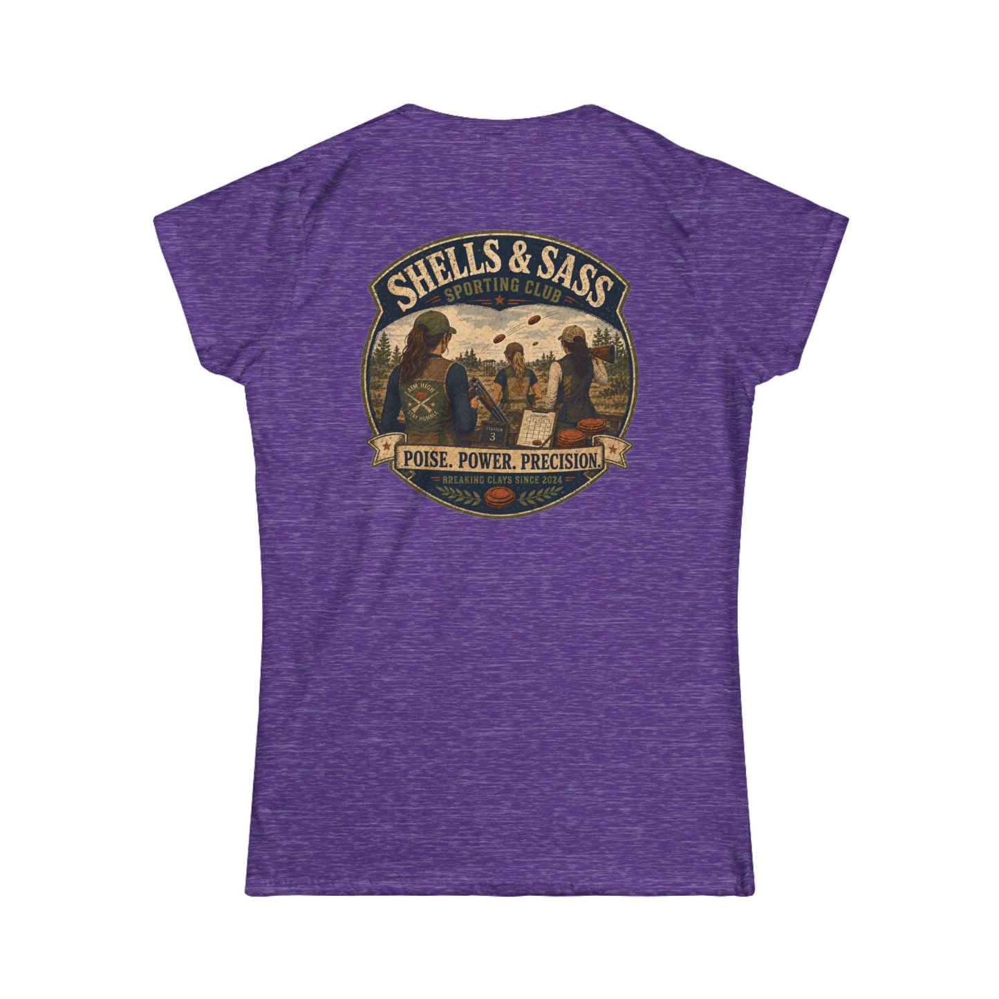 Shells & Sass Shooting Club Tee — "Poise. Power. Precision." Women's T‑Shirt - Top Shot Supplies