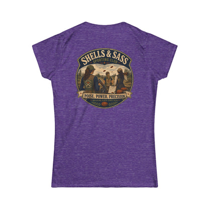 Shells & Sass Shooting Club Tee — "Poise. Power. Precision." Women's T‑Shirt - Top Shot Supplies