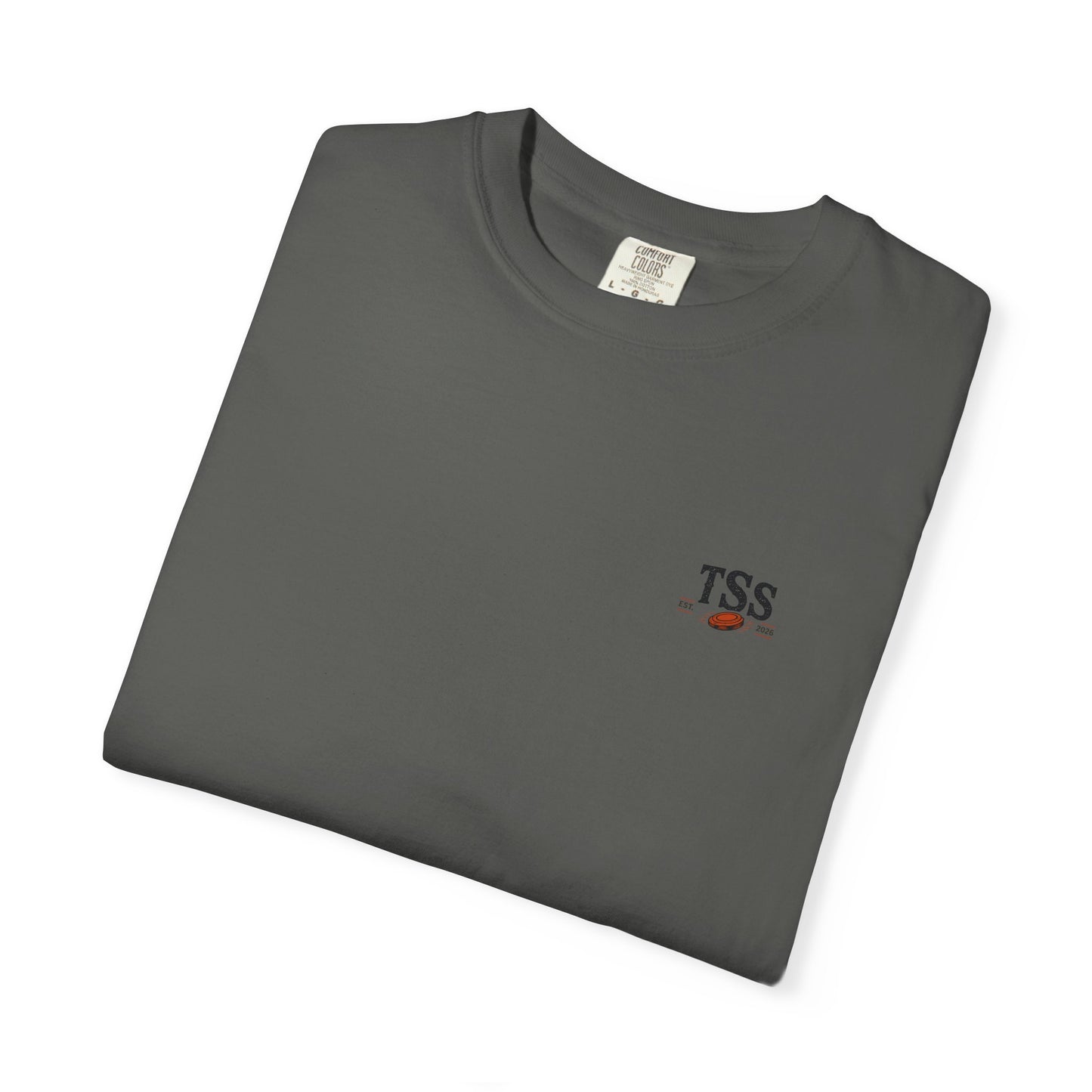 Trap House Social Club trap shooting t-shirt back graphic, five shooters badge design