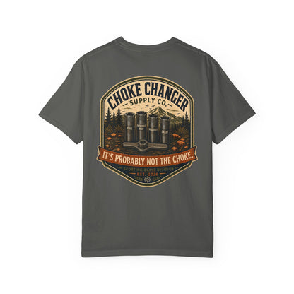 Choke Changer Supply Co. T-Shirt — 'It's Probably Not the Choke' Fishing Graphic Tee