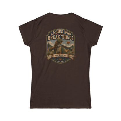 Ladies Who Break Things Tee — Vintage Hunting Bear Women’s T‑Shirt - Top Shot Supplies