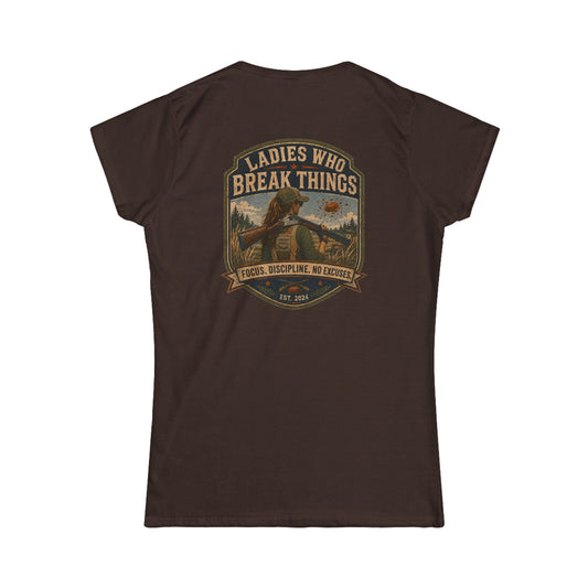 Ladies Who Break Things Tee — Vintage Hunting Bear Women’s T‑Shirt - Top Shot Supplies