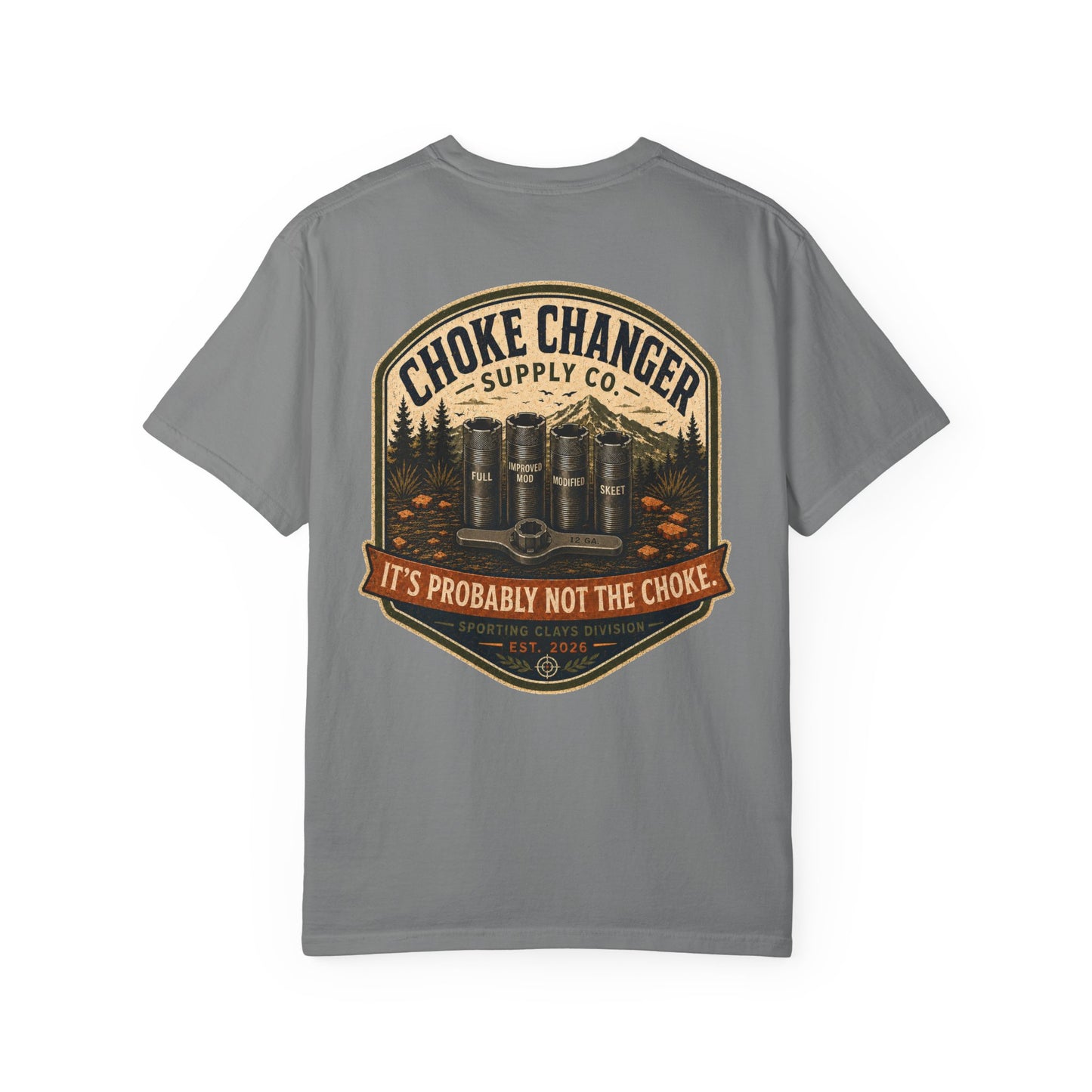 Choke Changer Supply Co. T-Shirt — 'It's Probably Not the Choke' Fishing Graphic Tee