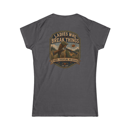 Ladies Who Break Things Tee — Vintage Hunting Bear Women’s T‑Shirt - Top Shot Supplies