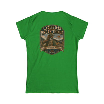 Ladies Who Break Things Tee — Vintage Hunting Bear Women’s T‑Shirt - Top Shot Supplies