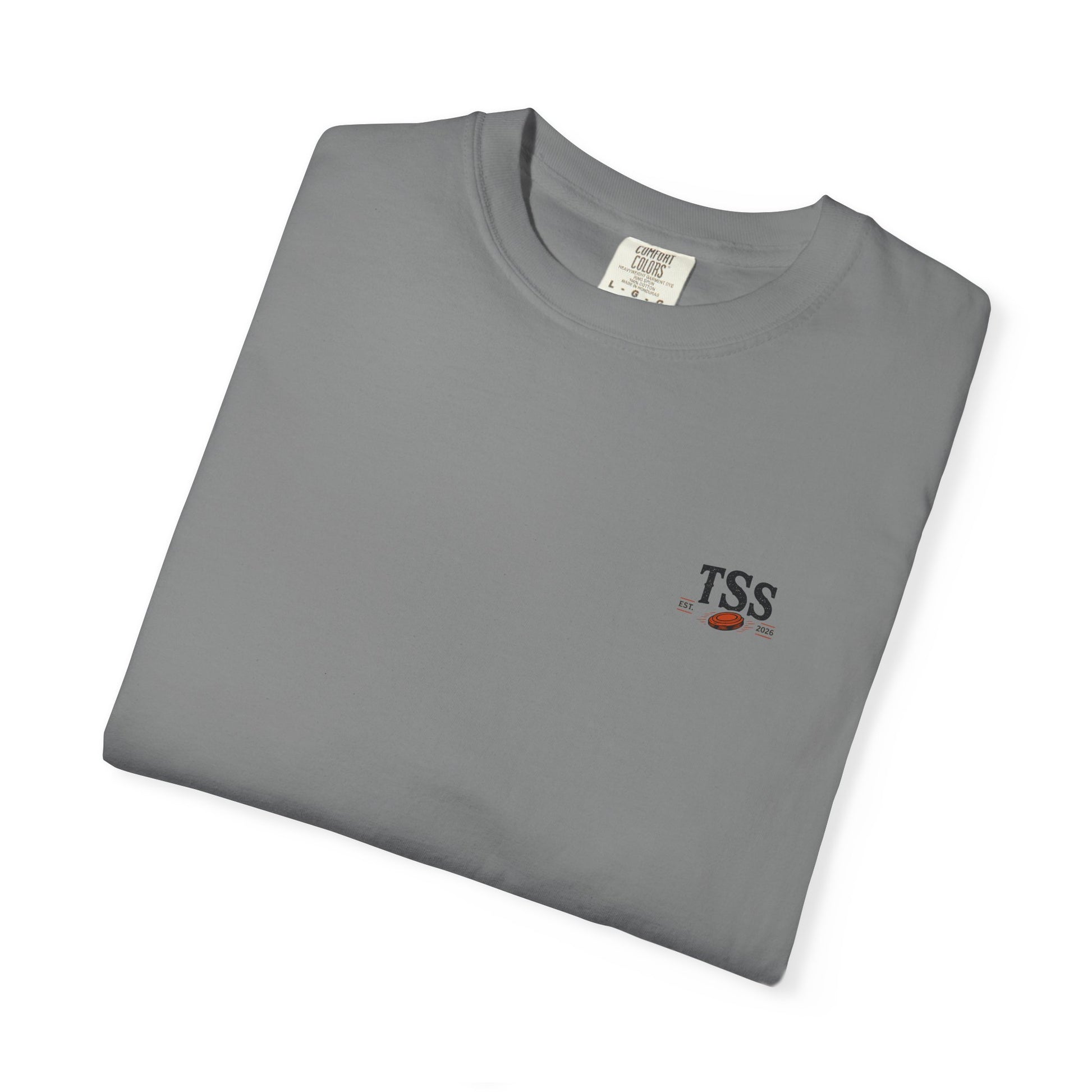 Trap House Social Club trap shooting t-shirt back graphic, five shooters badge design