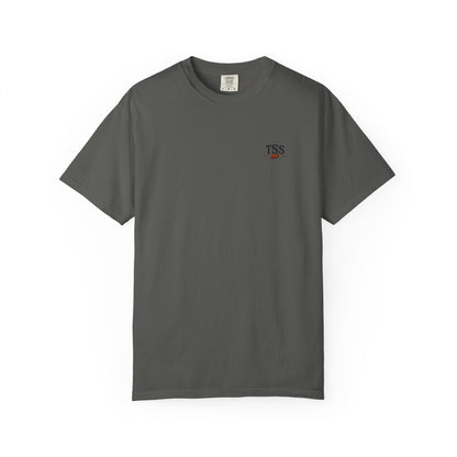Trap House Social Club trap shooting t-shirt, front view