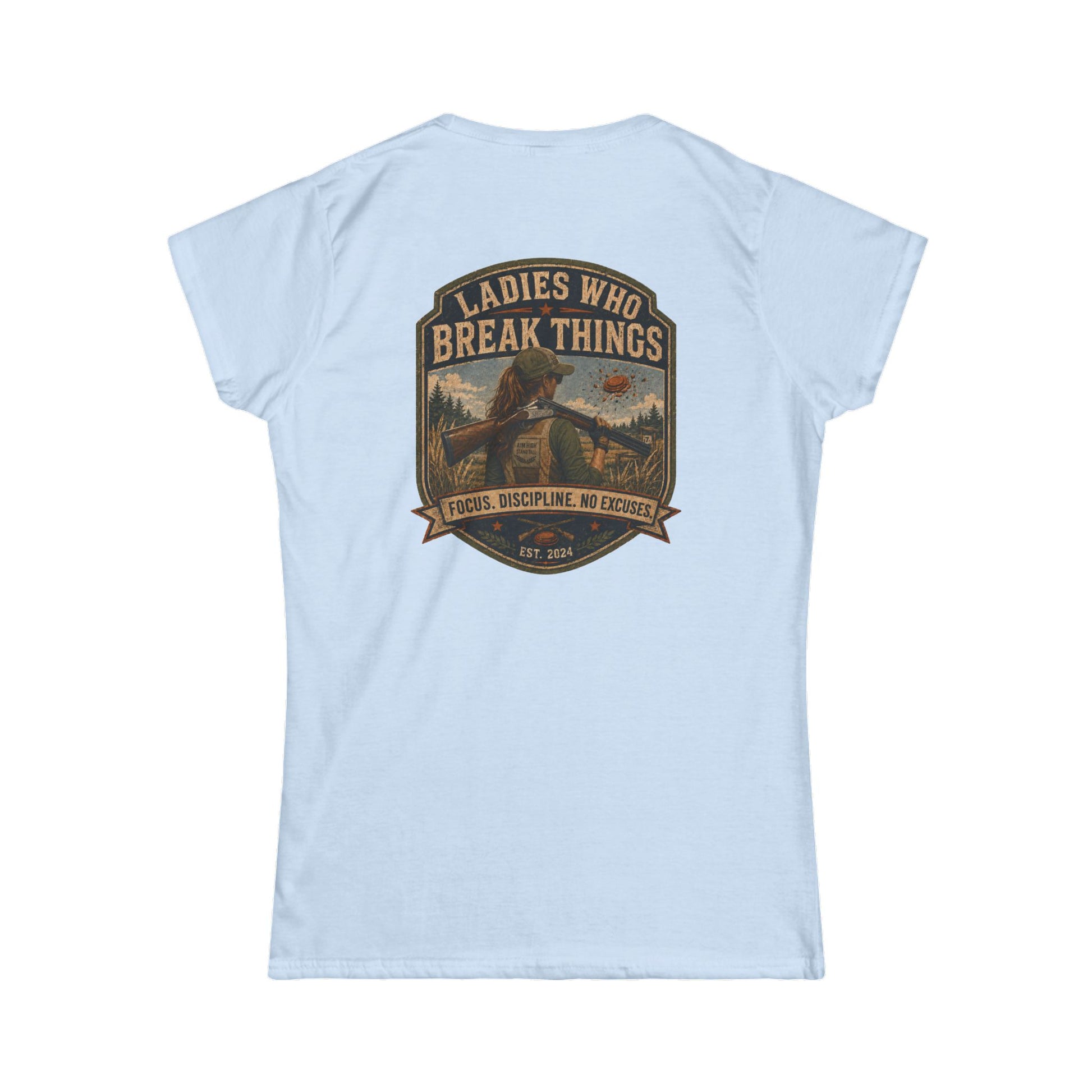 Ladies Who Break Things Tee — Vintage Hunting Bear Women’s T‑Shirt - Top Shot Supplies