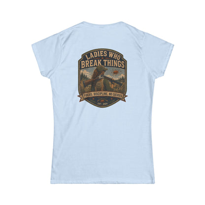 Ladies Who Break Things Tee — Vintage Hunting Bear Women’s T‑Shirt - Top Shot Supplies