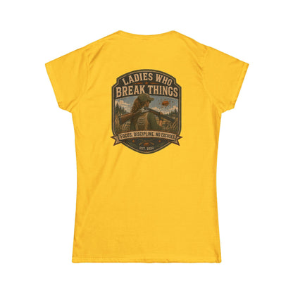 Ladies Who Break Things Tee — Vintage Hunting Bear Women’s T‑Shirt - Top Shot Supplies