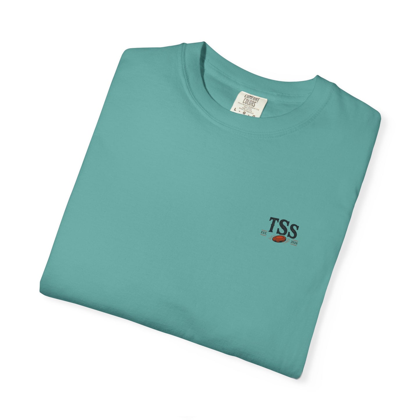 Trap House Social Club trap shooting t-shirt back graphic, five shooters badge design