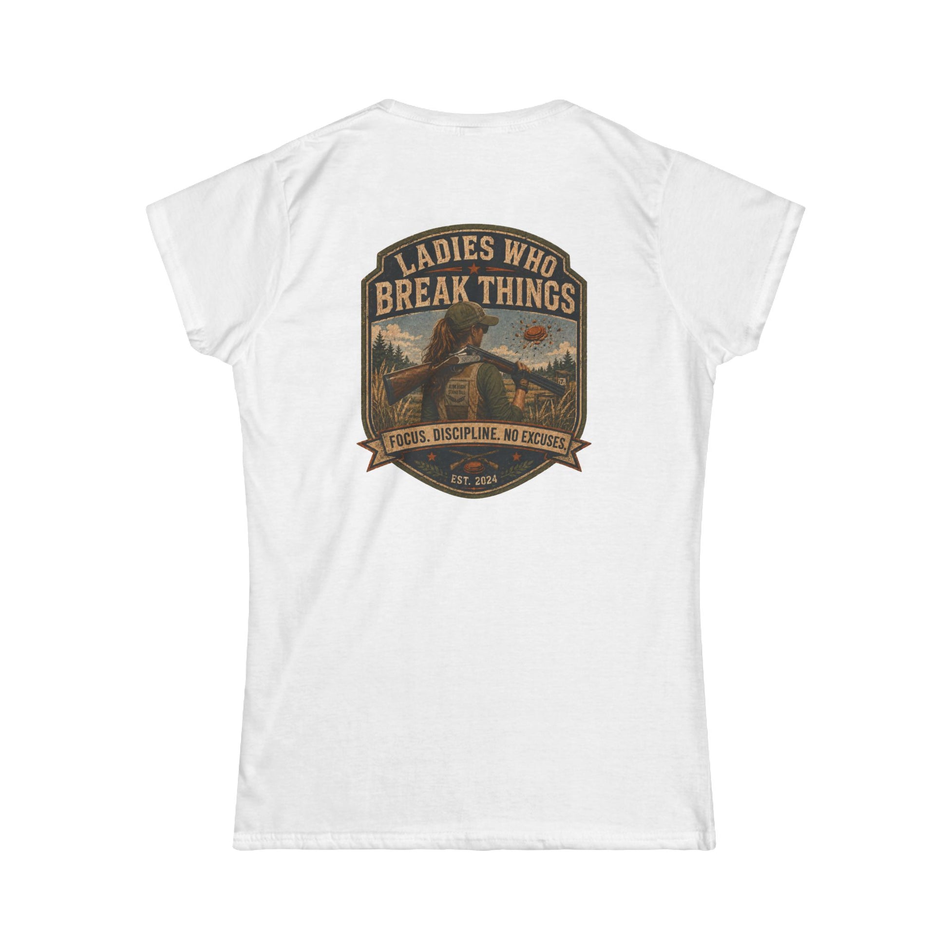 Ladies Who Break Things Tee — Vintage Hunting Bear Women’s T‑Shirt - Top Shot Supplies