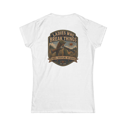 Ladies Who Break Things Tee — Vintage Hunting Bear Women’s T‑Shirt - Top Shot Supplies