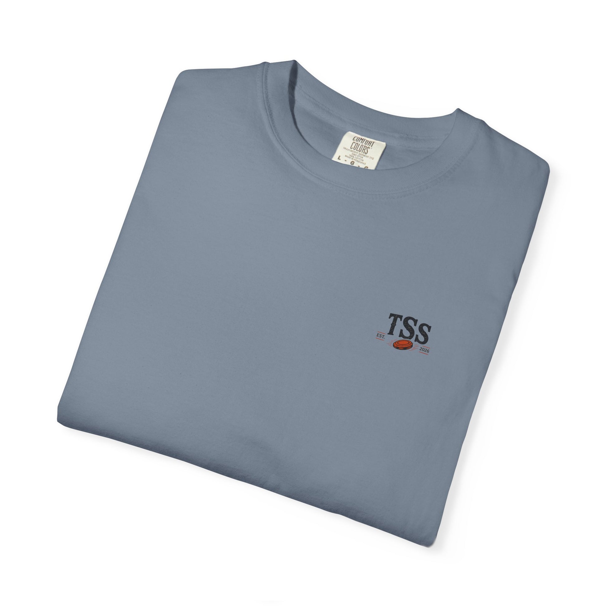 Trap House Social Club trap shooting t-shirt back graphic, five shooters badge design
