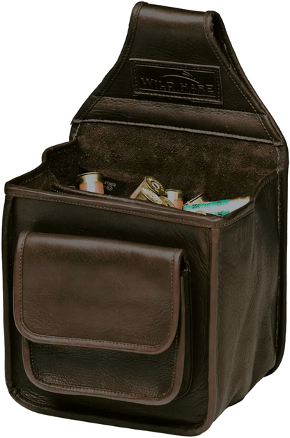 Leather Divided Shell Pouch – Shotgun Shooting Pouch for Sporting Clays - Top Shot Supplies