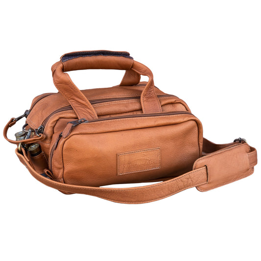 Leather 6 Box Shell Carrier - Premium Shotgun Ammo Carrier for Sporting Clays and Range Use