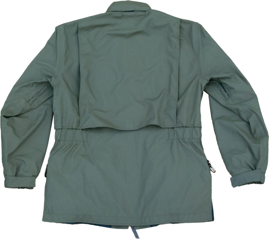 Wild Hare Hydro - Elite Waterproof Shooting Jacket – Olive w/ Brown Distressed Leather - Top Shot Supplies