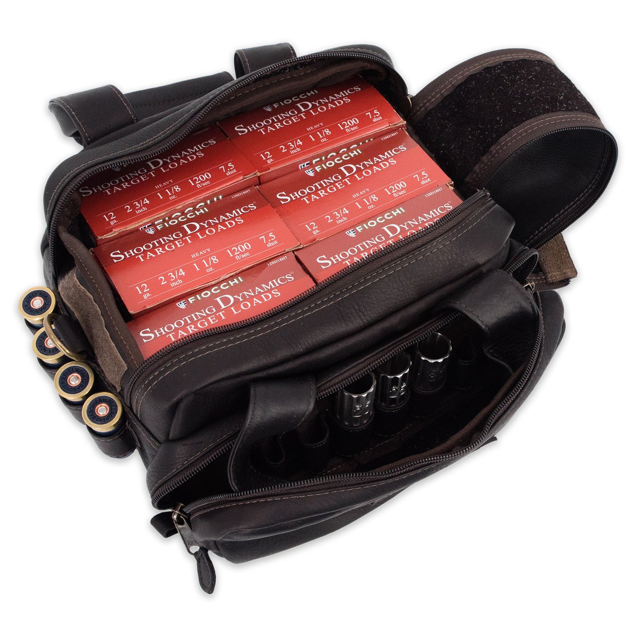 Leather 6 Box Shell Carrier - Premium Shotgun Ammo Carrier for Sporting Clays and Range Use - Top Shot Supplies